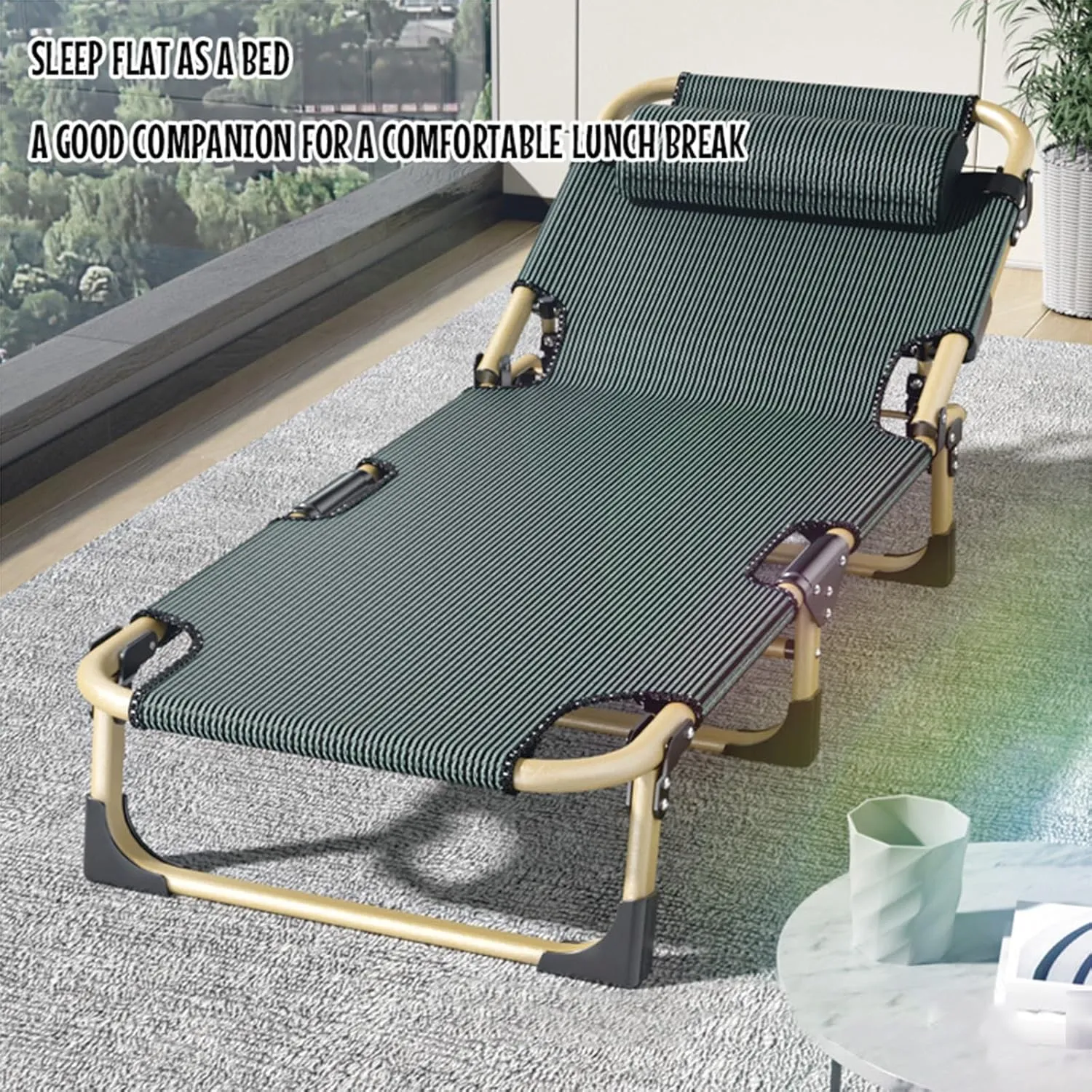 Folding Camping Cot for Adults, Camping Cot, 5 Positions Adjustable Patio Chaise Lounge Chair, Portable Sleeping Cot, for Bedroom, Pool, Patio, 193x68x30cm