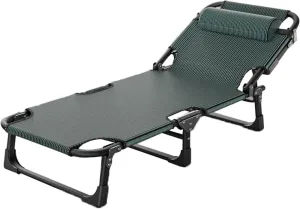 Folding Camping Cot for Adults, Camping Cot, 5 Positions Adjustable Patio Chaise Lounge Chair, Portable Sleeping Cot, for Bedroom, Pool, Patio, 193x68x30cm