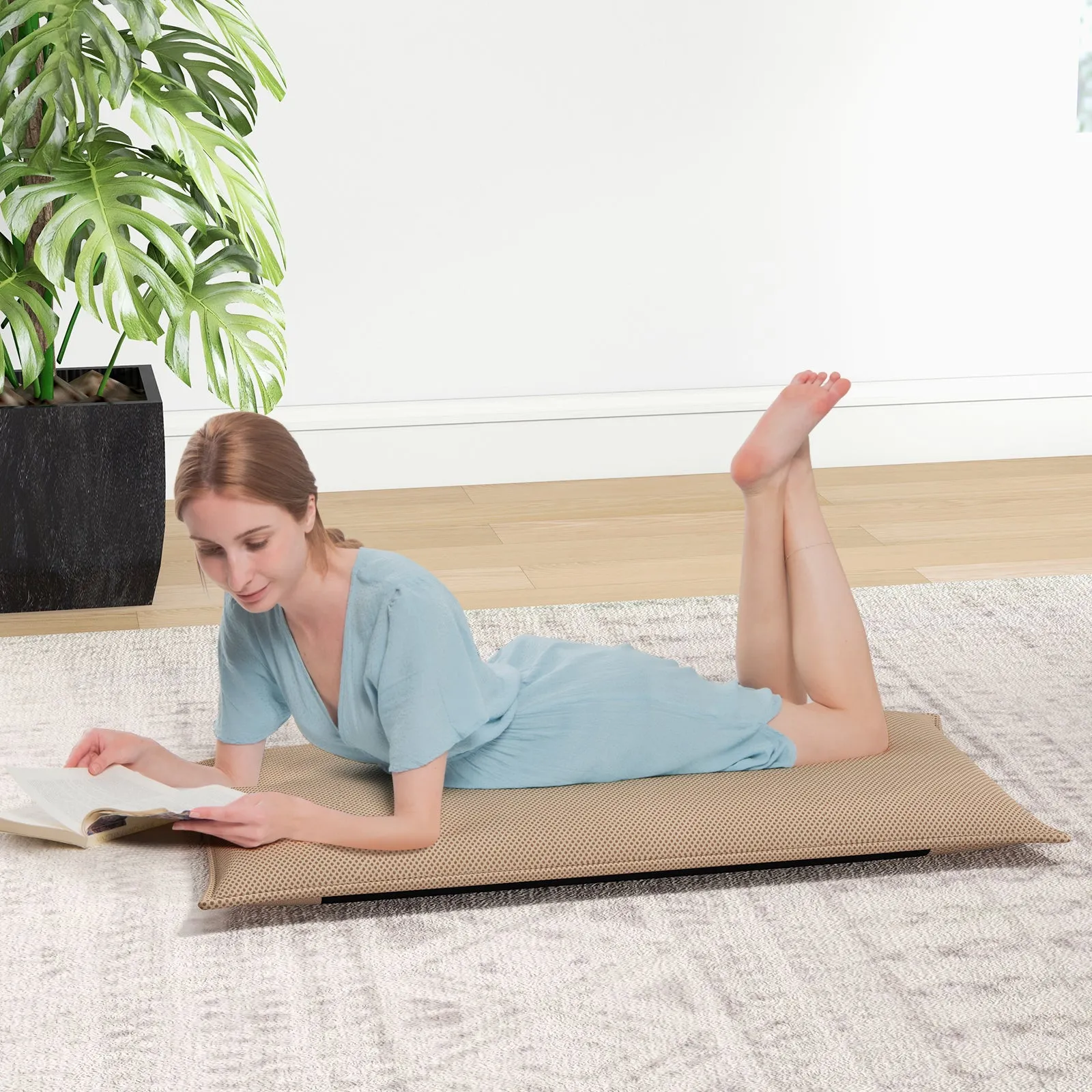 Folding Floor Chair with Reclining Function and 6 Adjustable Positions