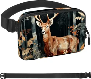 Forest Maple Leaf Deer-1826 Belt Bag for Men and Women Fanny Pack,Belt Bag with Adjustable Strap,Fashion Crossbody Everywhere Belt Bag for Travel Outdoors Running Hiking
