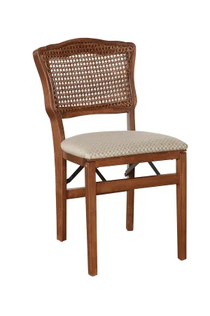 French Cane Upholstered Chair