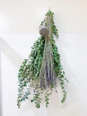 Fresh Eucalytpus and Lavender Bouquet for Shower | Dried and Aromatic Lavender | Fresh and Fragrant Eucalyptus | 100% Natural | Self Care Shower Hanging Plant For Decor and Bath Picked On Our Farm