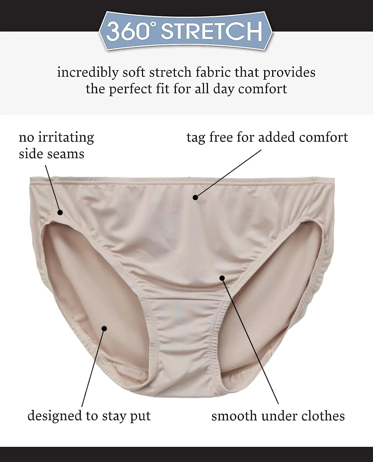 Fruit of the Loom Women's 5 Pack Microfiber Bikini Panties