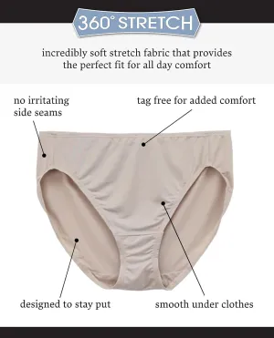 Fruit of the Loom Women's 5 Pack Microfiber Hi-cut Panties