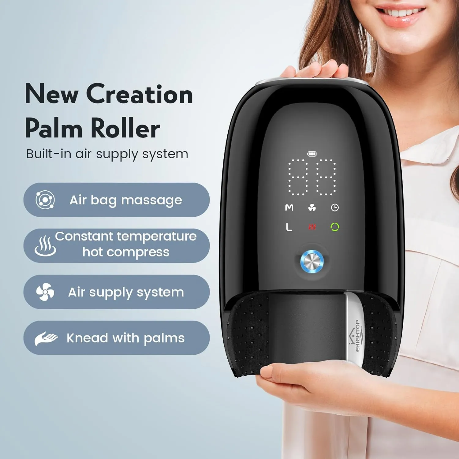 FSA HSA Eligible Hand Massager with Kneading Rollers Massage for Arthritis Carpal Tunnel Pain Relief,Cordless Handheld Massager Machine with Heat and Compression & Kneading Massage,Gifts for Women Men