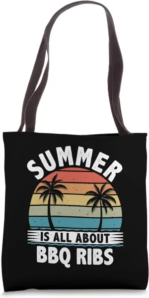 Funny Grill BBQ Ribs Summer Barbecue for Backyard Cookouts Tote Bag