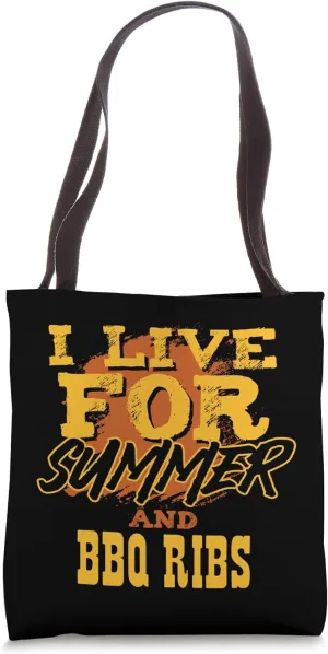 Funny Summer Barbecue for Backyard Cookouts Grill BBQ Ribs Tote Bag