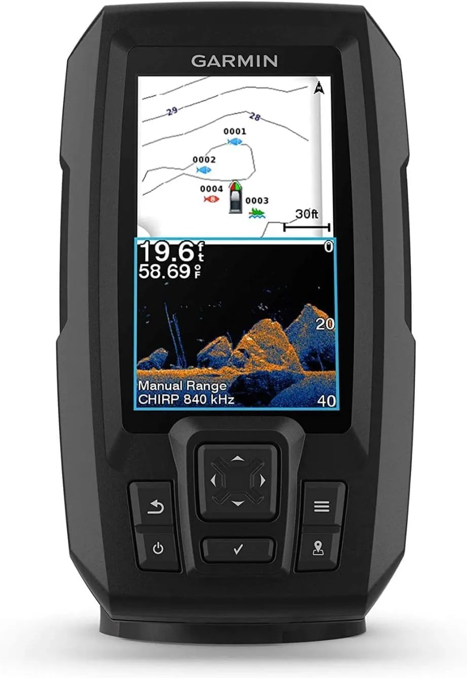 Garmin 010-02550-00 Striker Vivid 4cv, Easy-to-Use 4-inch Color Fishfinder and Sonar Transducer, Vivid Scanning Color Palettes