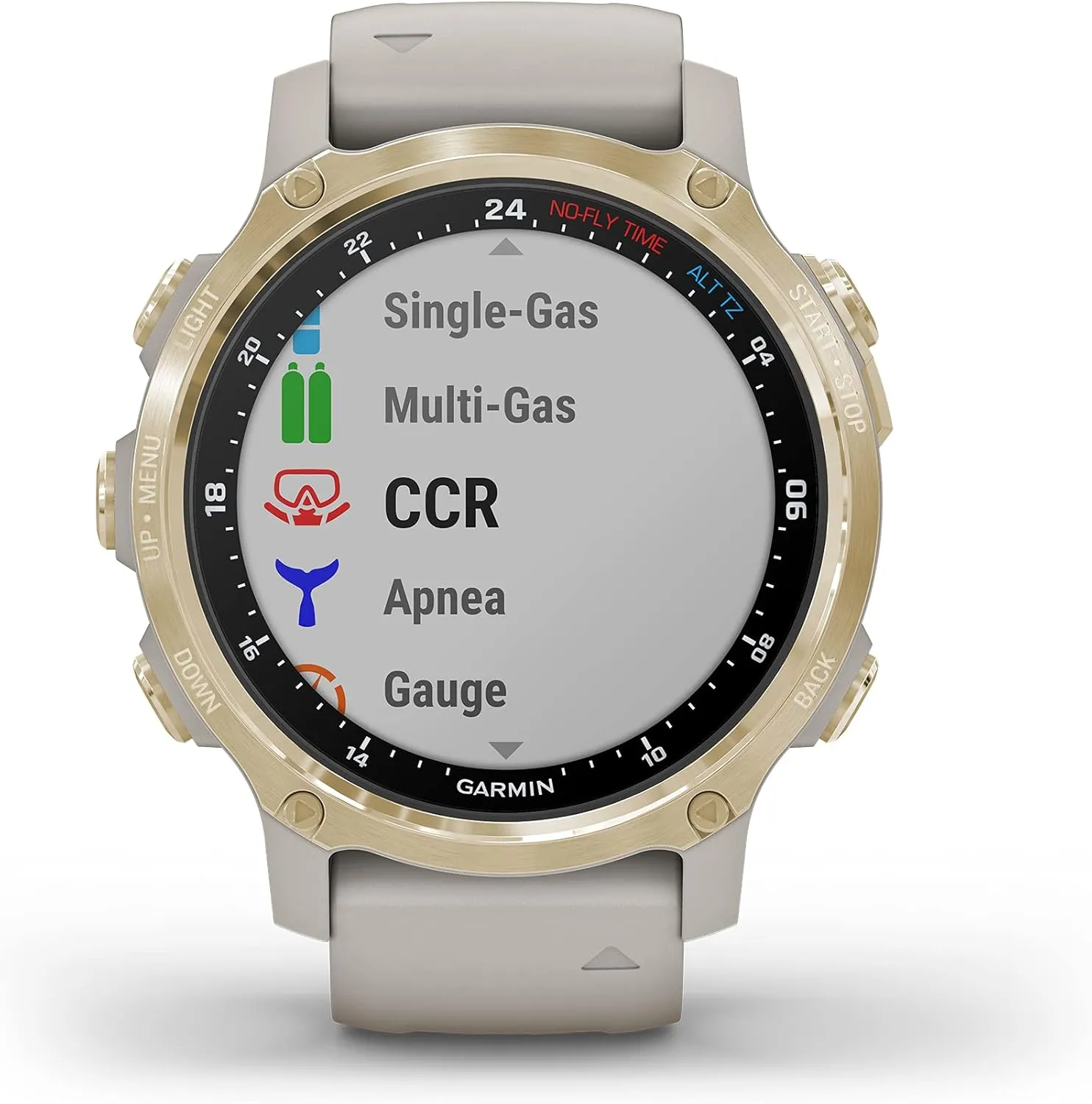 Garmin Descent Mk2S, Smaller-Sized Watch-Style Dive Computer, Multisport Training/Smart Features, Light Gold with Light Sand Silicone Band, (010-02403-00) (Renewed)