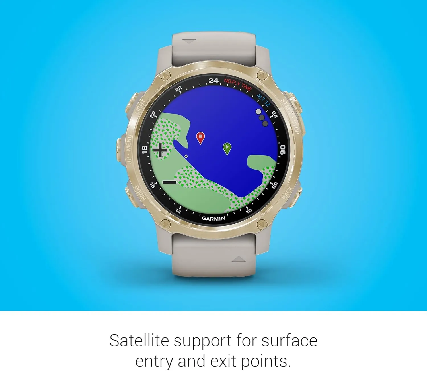 Garmin Descent Mk2S, Smaller-Sized Watch-Style Dive Computer, Multisport Training/Smart Features, Light Gold with Light Sand Silicone Band, (010-02403-00) (Renewed)