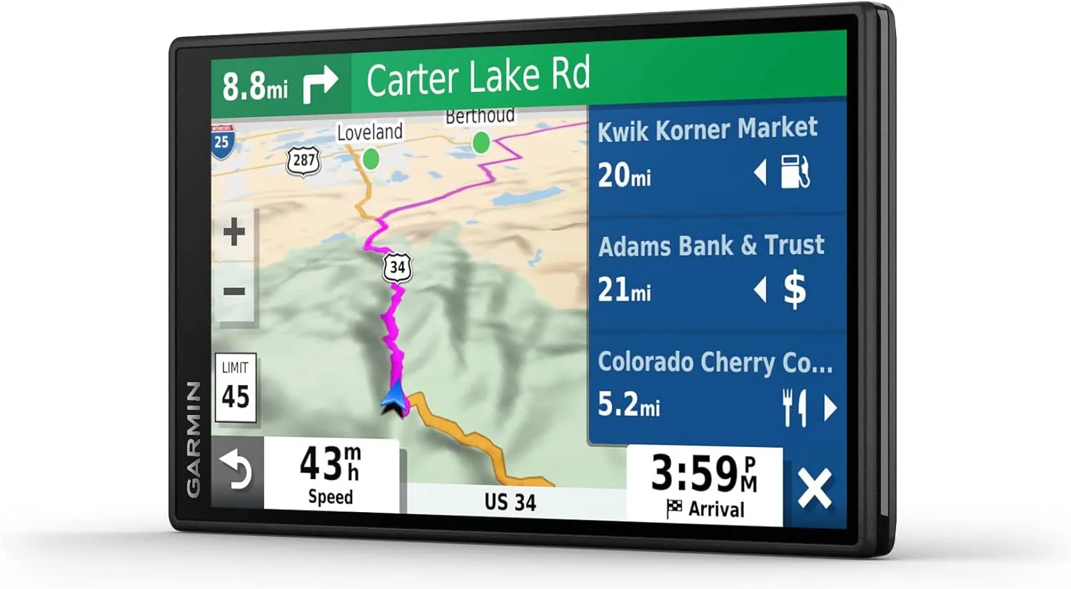 Garmin DriveSmart 55 and Traffic, GPS Navigator, 5.5” Display, Simple On-Screen Menus, Easy-to-See Maps
