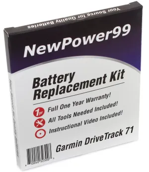 Garmin DriveTrack 71 Battery Replacement Kit with Tools, Video Instructions and Extended Life Battery
