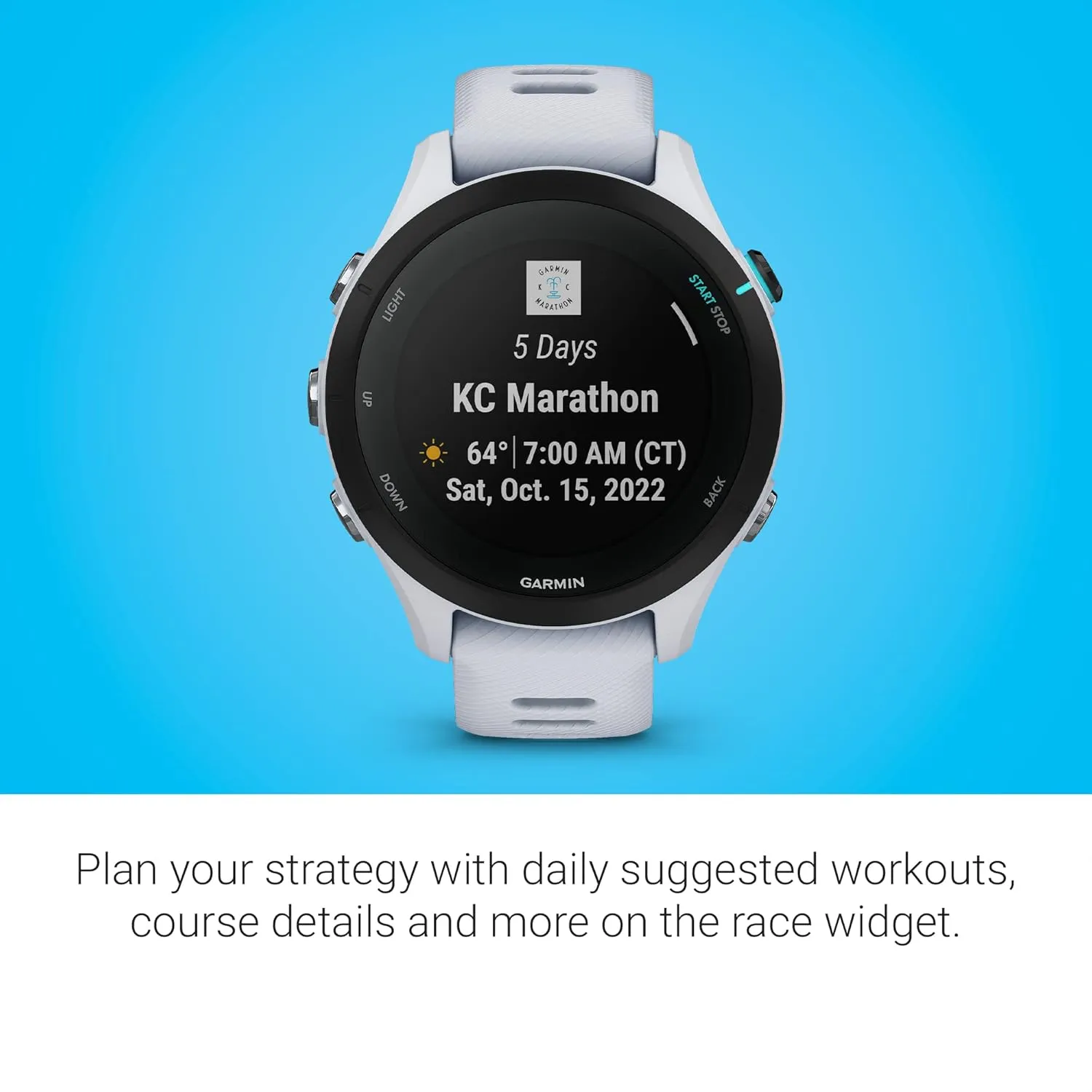 Garmin Forerunner® 255S Music, Smaller GPS Running Smartwatch with Music, Advanced Insights, Long-Lasting Battery, Whitestone (Renewed)