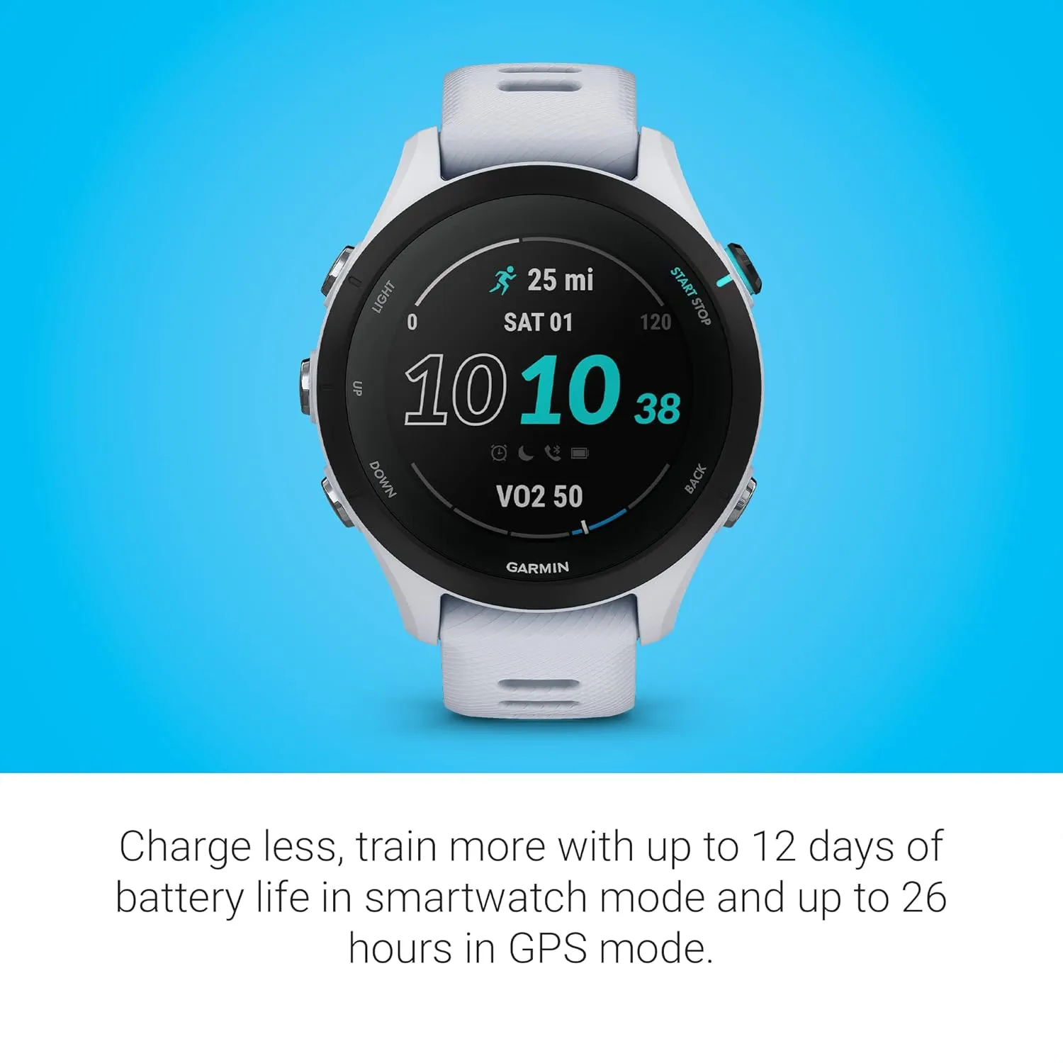 Garmin Forerunner® 255S Music, Smaller GPS Running Smartwatch with Music, Advanced Insights, Long-Lasting Battery, Whitestone (Renewed)