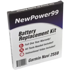 Garmin Nuvi 2559 Battery Replacement Kit with Tools, Video Instructions, Extended Life Battery and Full One Year Warranty