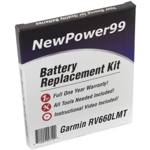 Garmin RV 660LMT Battery Battery Replacement Kit with Tools, Video Instructions, Extended Life Battery and Full One Year Warranty