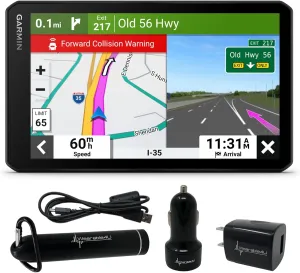 Garmin RV Cam 795, Large, Easy-to-Read 7” GPS RV Navigator, Built-in Dash Cam, Automatic Incident Detection, Custom RV Routing with Wearable4U Power Pack Bundle