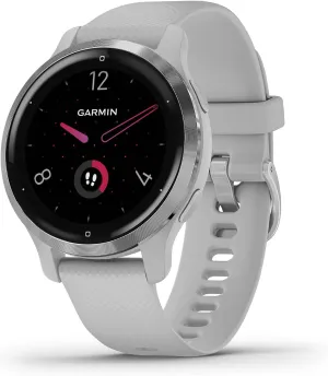 Garmin Venu 2S, Smaller-Sized GPS Smartwatch with Advanced Health Monitoring and Fitness Features, Silver Bezel with Light Gray Case and Silicone Band, (010-02429-02) (Renewed)