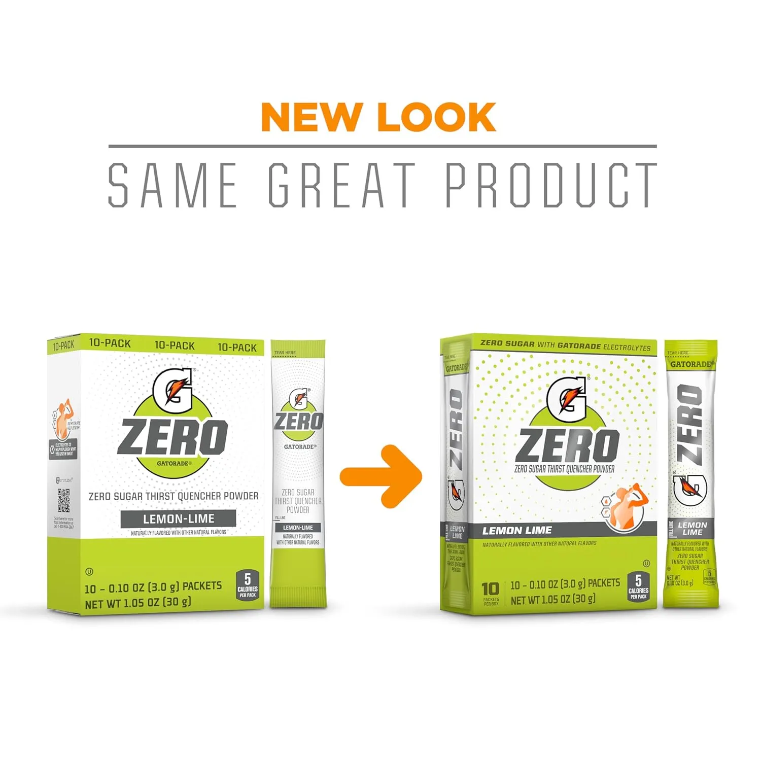 Gatorade G Zero Powder, Lemon Lime, 0.10oz Packets, 10 Count (Pack of 12)
