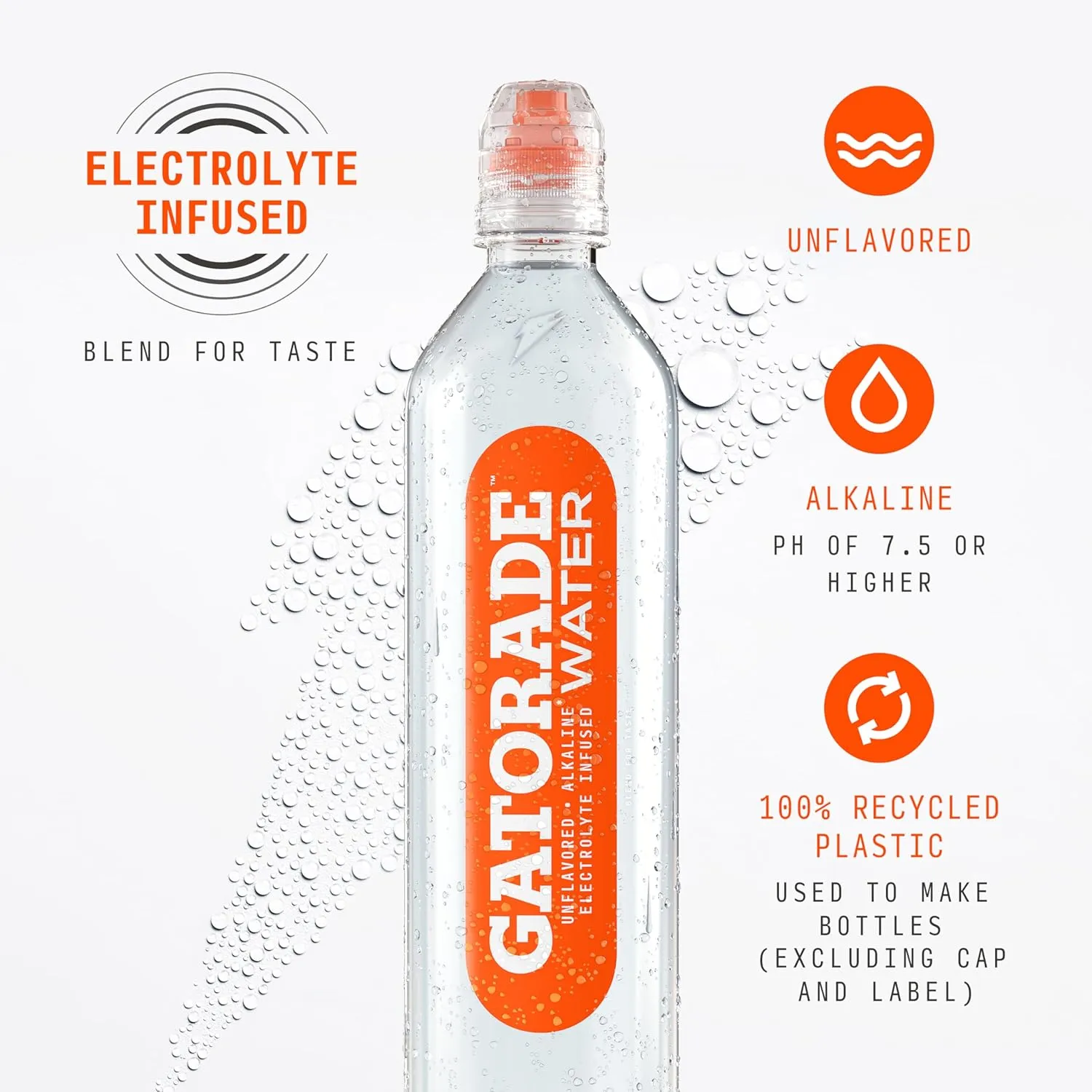 Gatorade Water, 700ML Sports Cap (Pack of 12)