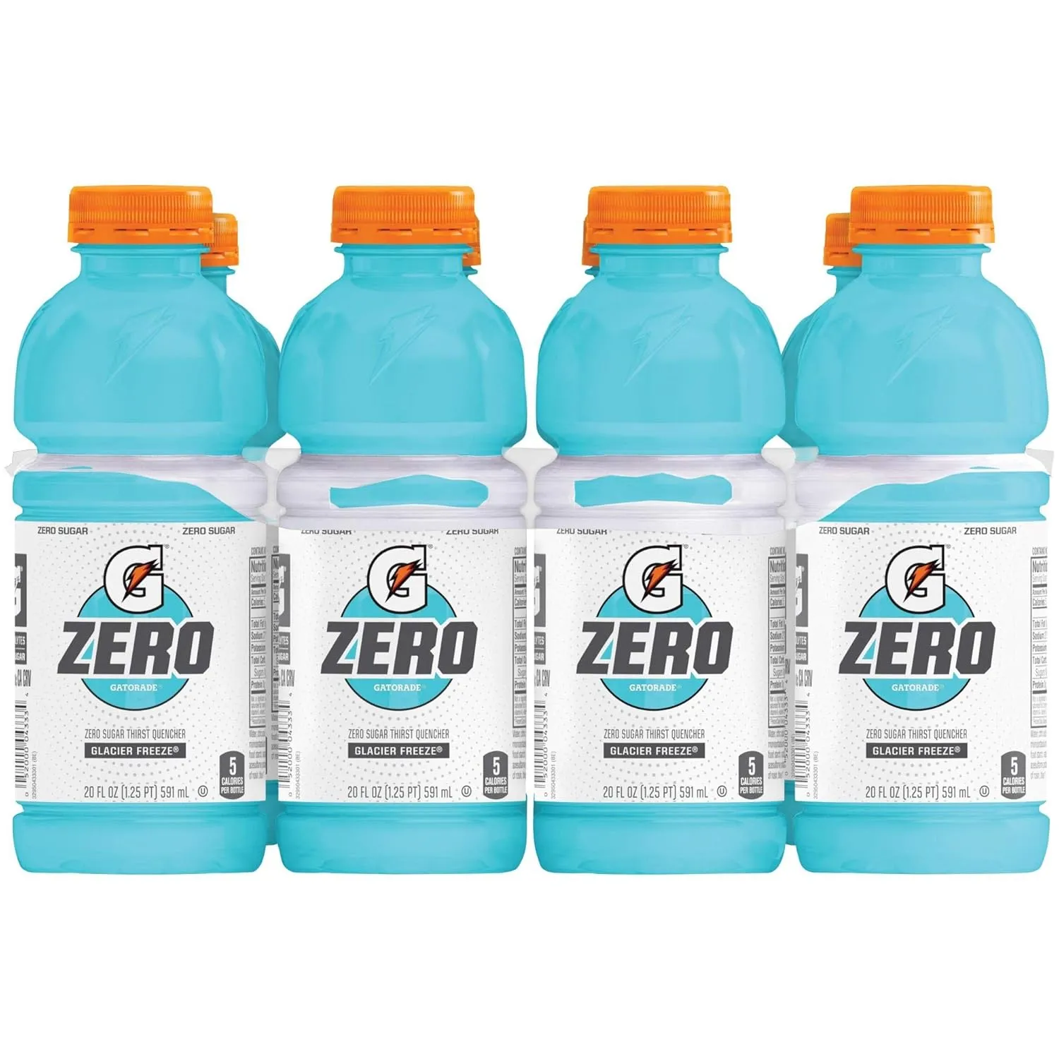 Gatorade Zero Sugar Thirst Quencher, Glacier Freeze, 20 Ounce, 8 Count (Pack of 3)