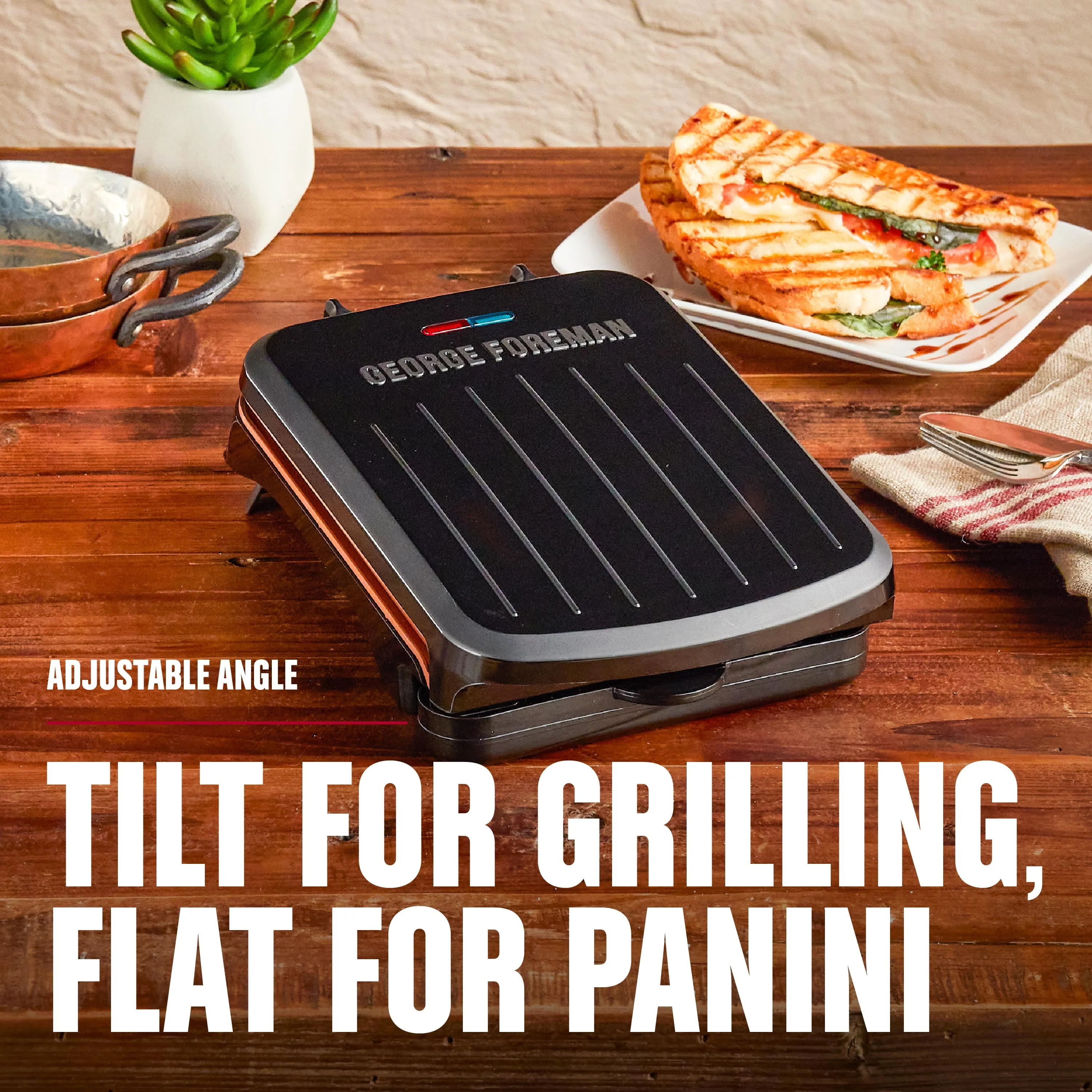 George Foreman 2-Serving Classic Plate Electric Indoor Grill and Panini Press