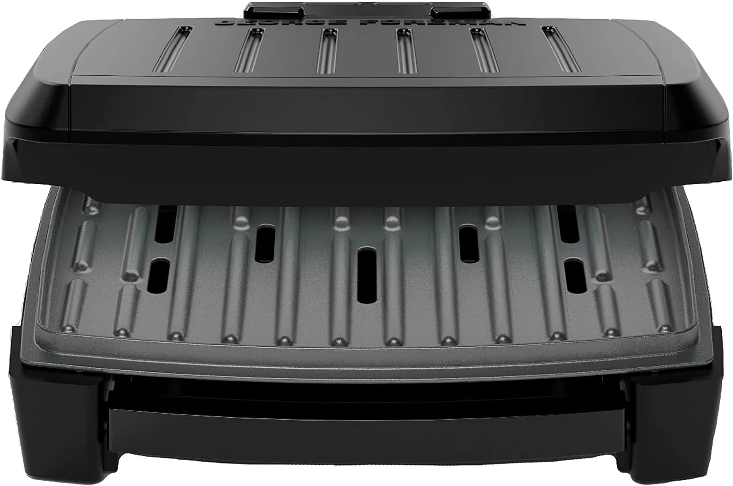 George Foreman® Fully Submersible™ Grill, NEW Dishwasher Safe, Wash the Entire Grill, Easy-to-Clean Nonstick, Black/Grey