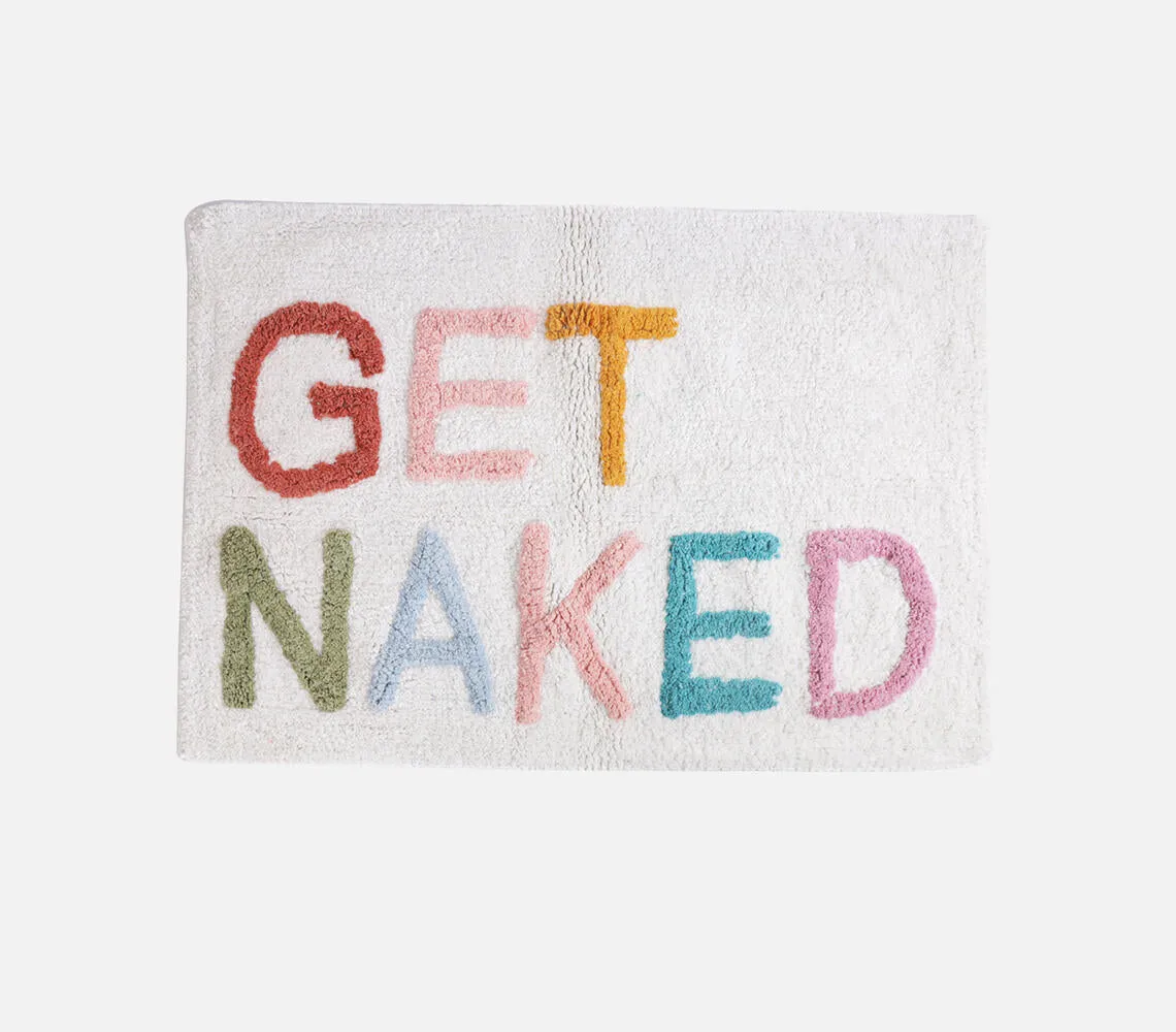 Get Naked Typography Tufted Cotton Bathmat
