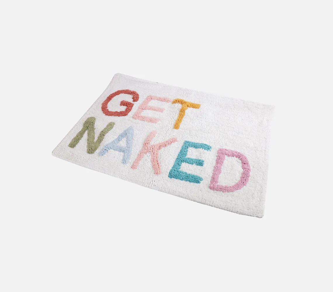 Get Naked Typography Tufted Cotton Bathmat
