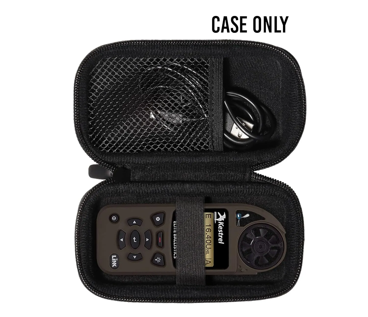 GETGEAR Weather Meter Case for Kestrel Weather Meter compatible with Kestrel Elite, 5700/ 5700X, 5200, 5100, 5500, 2700, 3500, 3000, 3550, 2500, 1000 (Black with black zip)