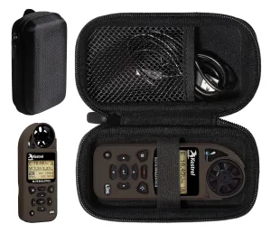 GETGEAR Weather Meter Case for Kestrel Weather Meter compatible with Kestrel Elite, 5700/ 5700X, 5200, 5100, 5500, 2700, 3500, 3000, 3550, 2500, 1000 (Black with black zip)