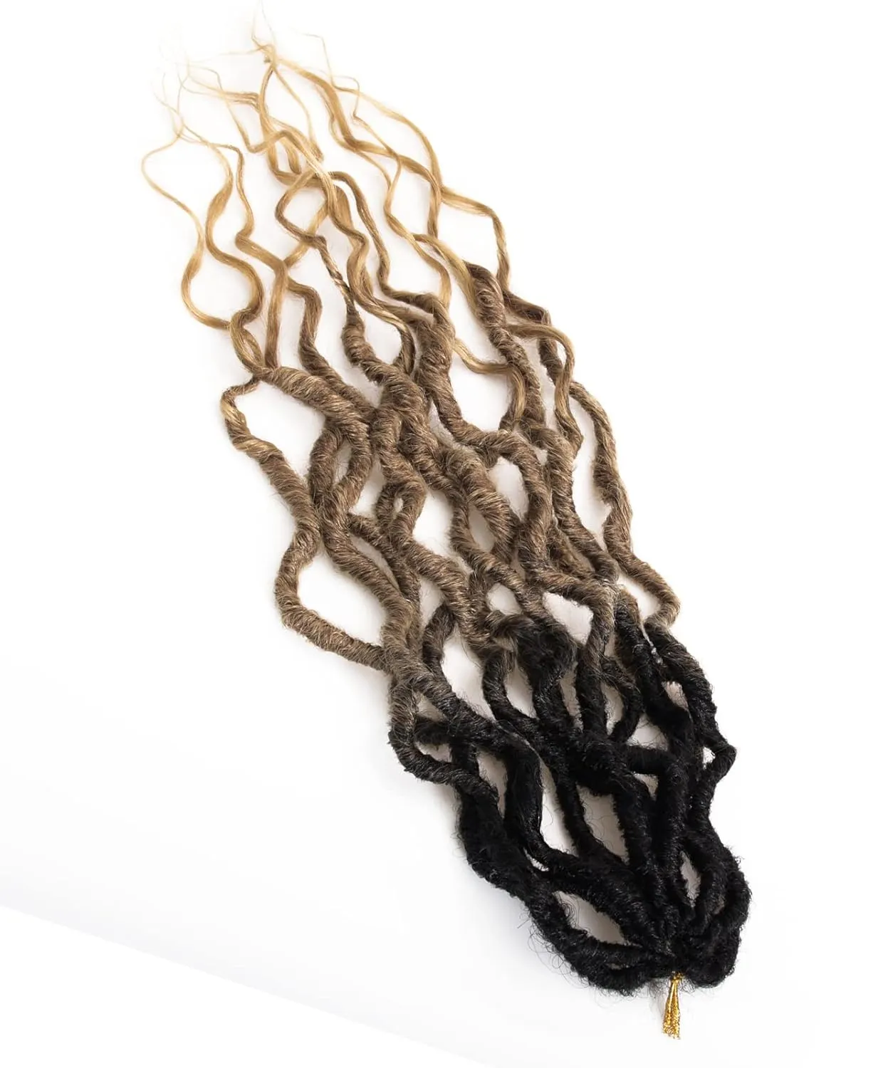 Goddess Locs Crochet Hair 6Packs 24Inch Pre-looped Crochet locs,Soft Locs with Curly Ends Dreadlocks Wavy Faux Crochet Locs Synthetic Crochet Braids Hair Extensions 72locs(24'', 1B/30/27)