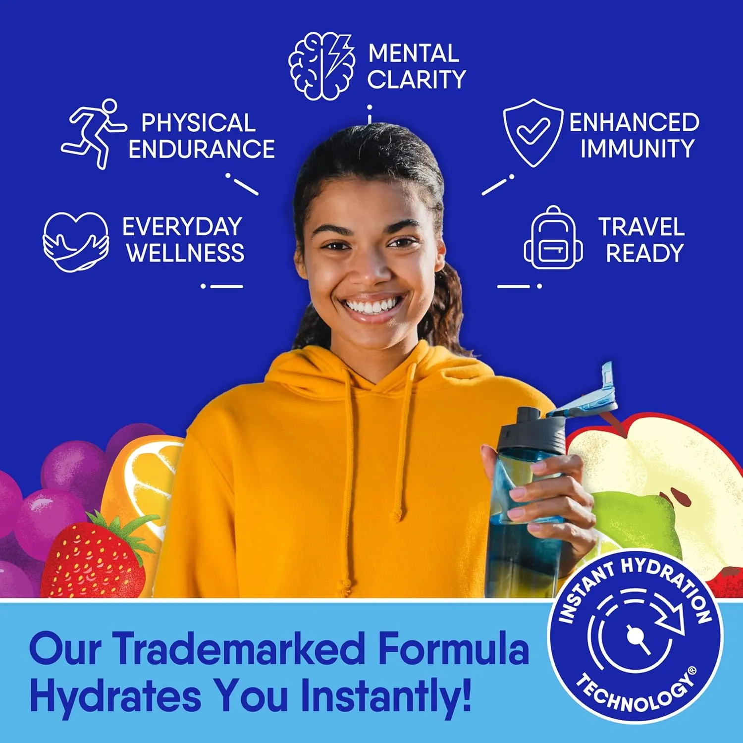 GoHydrate Instant Hydration Powder Packets - Low Sodium Electrolytes Drink Mix - Natural Hydration Support, Sugar Free Electrolyte Flavored Powder Drink with Vitamin D, 30 Packs, Variety Pack