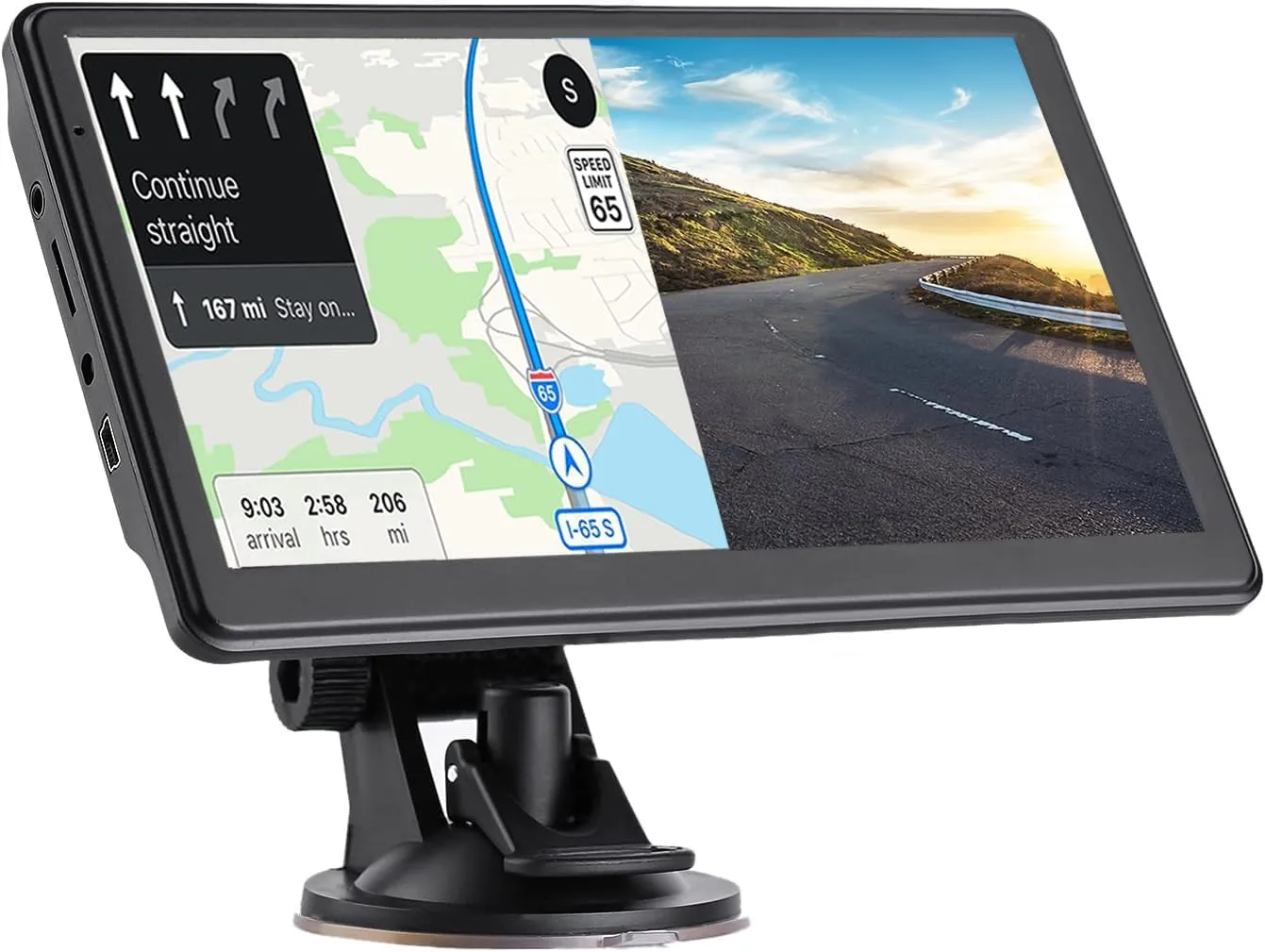 GPS Navigator for Car Truck RV, Latest 2025 Map, 7 inch Touch Screen Real Voice Spoken Turn-by-Turn Direction Reminding Navigation System for Cars, Vehicle GPS with Speed and Red Light Warning