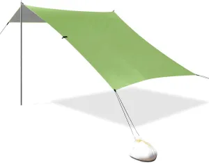 Grass Green Designed UPF50  Protection Beach Tent Easy Setup Large Sun Shade with Sturdy Poles, Sandbags and Shovel for Backyard, Grassland, Park Sombra para Playa