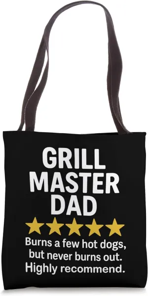 Grill Master Dad Funny BBQ Review Meme Tote Bag