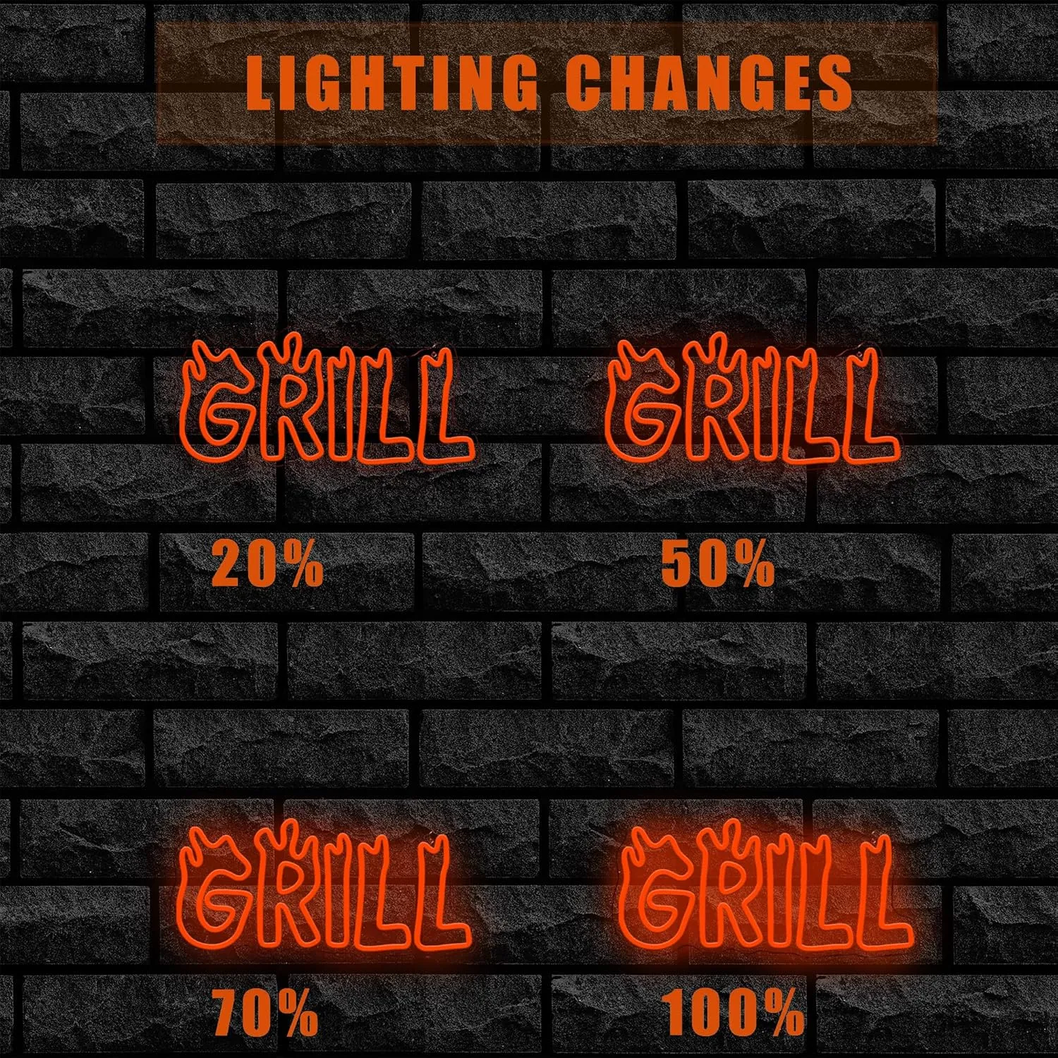 Grill Neon Sign - LED Neon Light Sign for Wall Decor, Perfect for Grill - Themed Decorations
