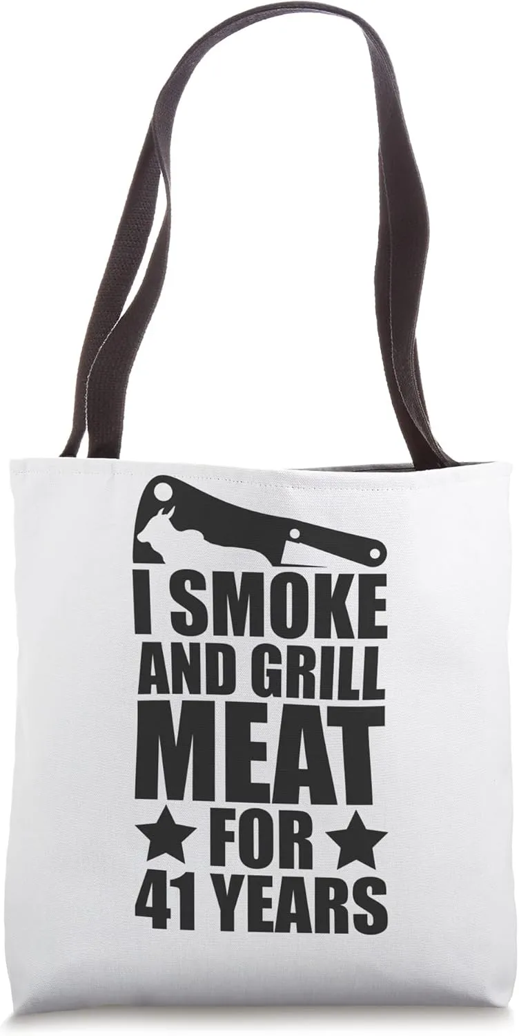 Grilling Enthusiastic - 41st Birthday - Smoke & Grill Meat Tote Bag
