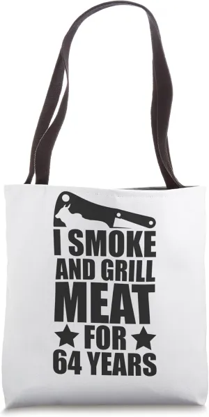 Grilling Enthusiastic - 64th Birthday - Smoke & Grill Meat Tote Bag