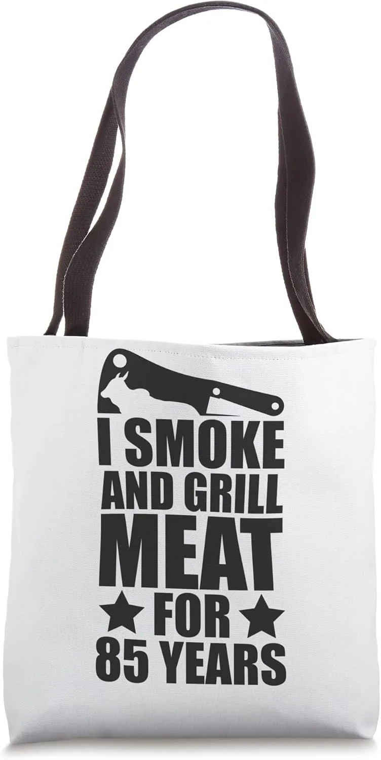 Grilling Enthusiastic - 85th Birthday - Smoke & Grill Meat Tote Bag