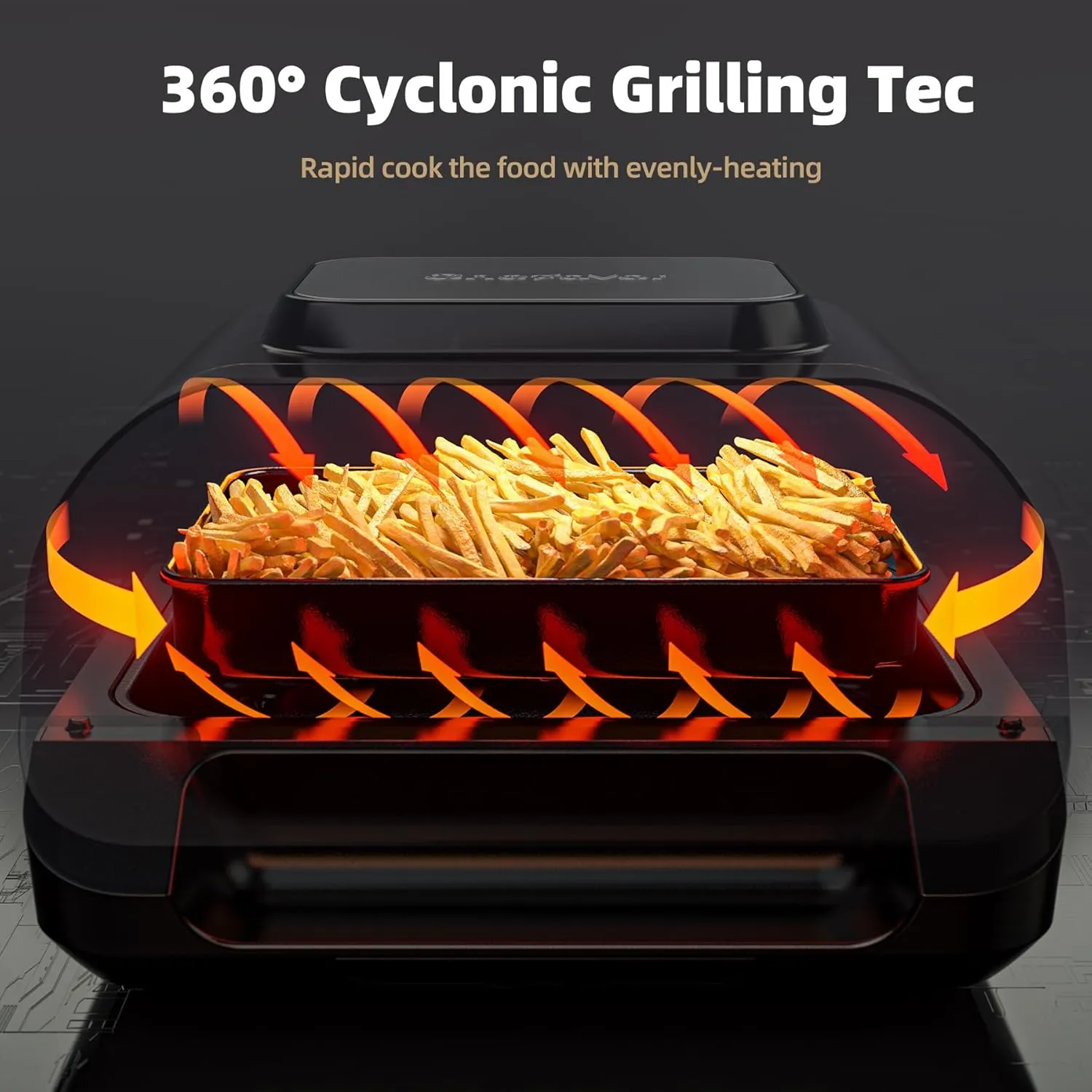 Grimmen Air Fryer Grill | All In One Multifunctional Barbeque Grill | Adjustable Temperature & Timer With Grill & Griddle | Dishwasher Able Frying Basket