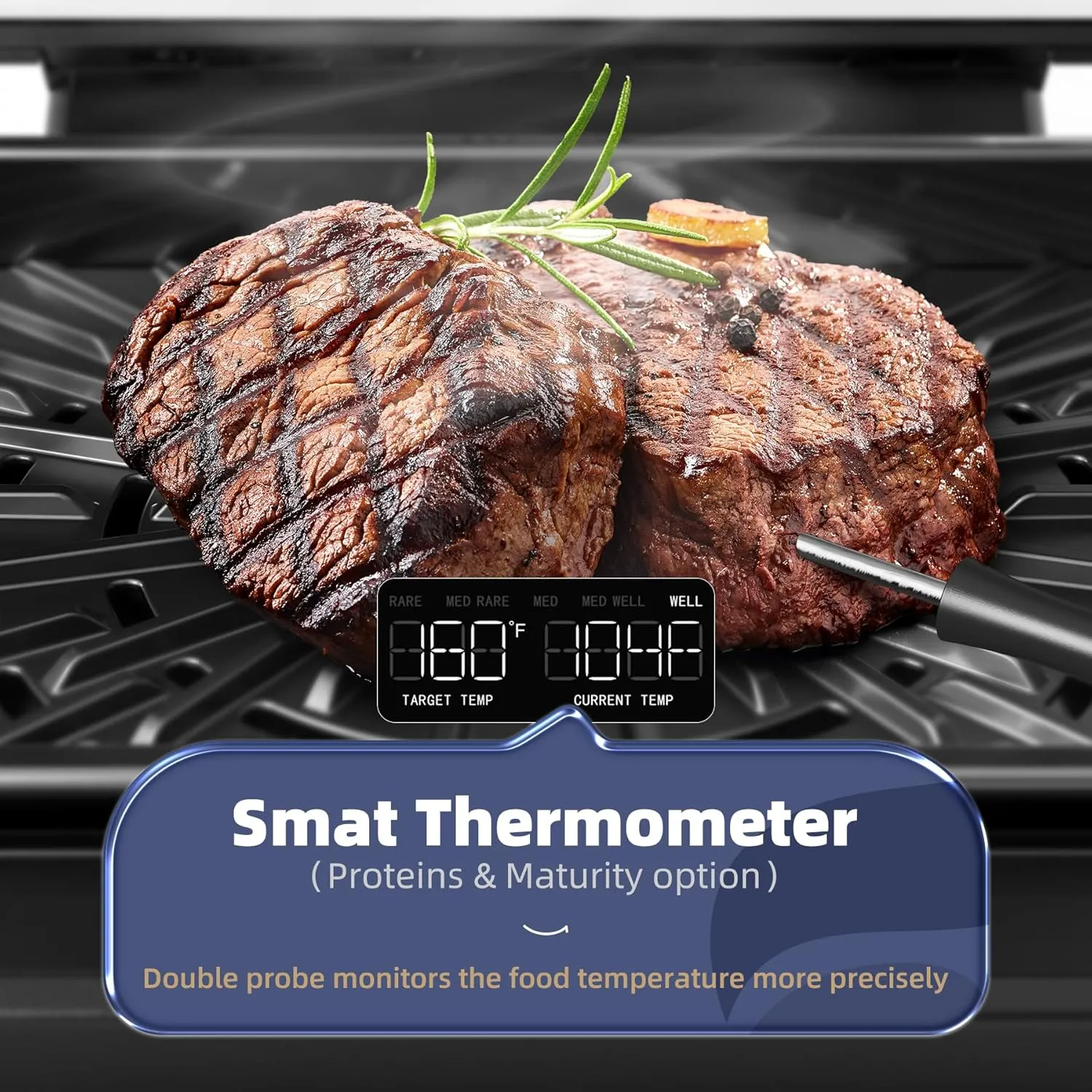 Grimmen Air Fryer Grill | All In One Multifunctional Barbeque Grill | Adjustable Temperature & Timer With Grill & Griddle | Dishwasher Able Frying Basket