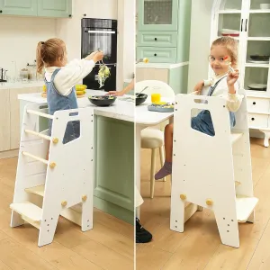 GroowingMind® Toddler Tower with Seat – 2-in-1 Montessori Standing Tower & Toddler High Chair | Adjustable, Safe & Loved by Parents
