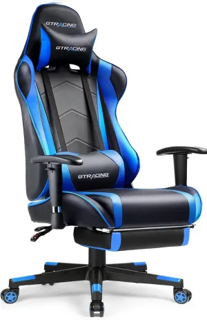 GTRACING Gaming Chair with Footrest, High Back Computer Chair Ergonomic Game Desk Chair Racing Executive Adjustable Swivel Rocker with Headrest and Lumbar Support