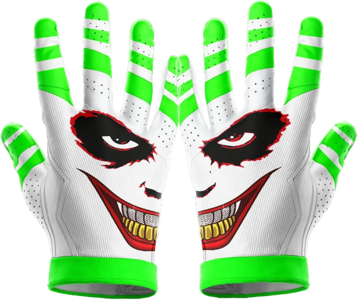 HaHa “Clown Gold Grill”- Football Gloves for Youth and Adult - Ultra Grip Wide Receiver Gloves - Superior Support and Protection - Adult and Youth Sizes