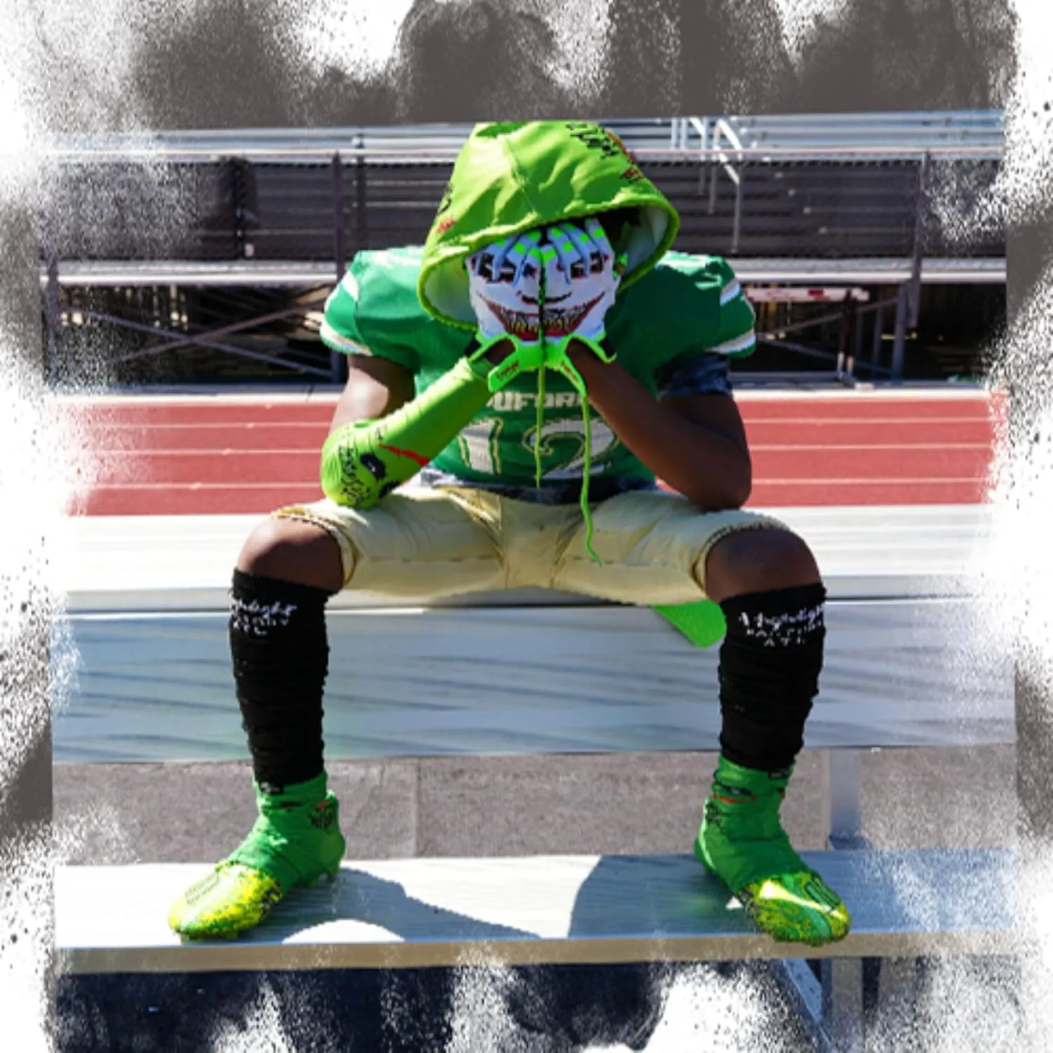 HaHa “Clown Gold Grill”- Football Gloves for Youth and Adult - Ultra Grip Wide Receiver Gloves - Superior Support and Protection - Adult and Youth Sizes