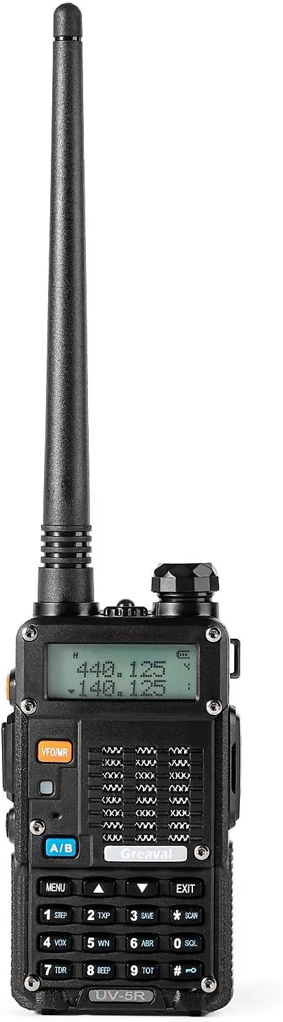 Ham Radio (UV-5R) UHF VHF Dual Band 2-Way Radio with Rechargeable Li-ion Battery Handheld Walkie Talkies Complete Set with Earpiece and Programming Cable (4 Pack)