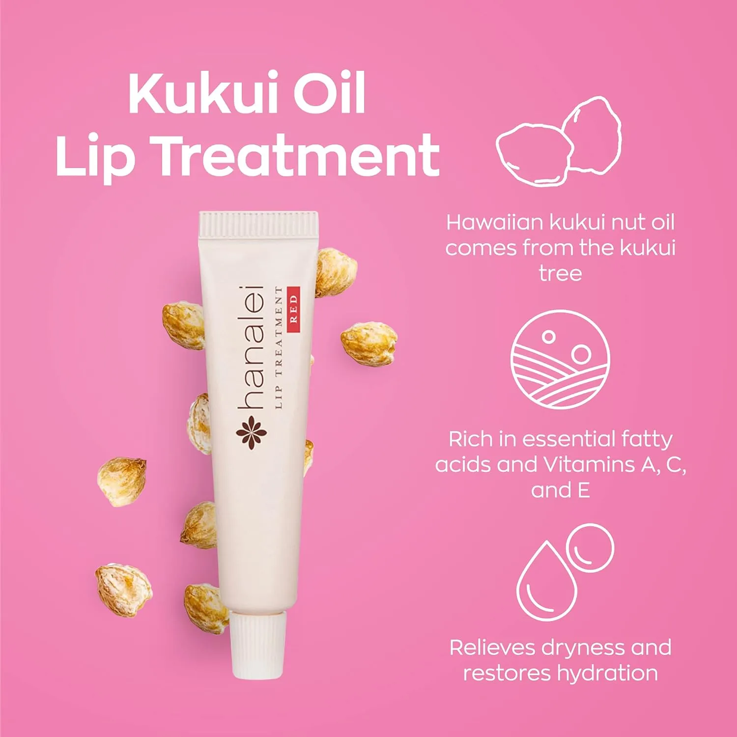 Hanalei Hydrating Lip Treatment Balm – Cruelty-Free, Paraben-Free Moisturizer for Severely Dry, Chapped Lips – Kukui Oil, Shea Butter & Grapeseed Oil –Multi Colored Tint, Travel-Size 3-Pack (5ml X 3)