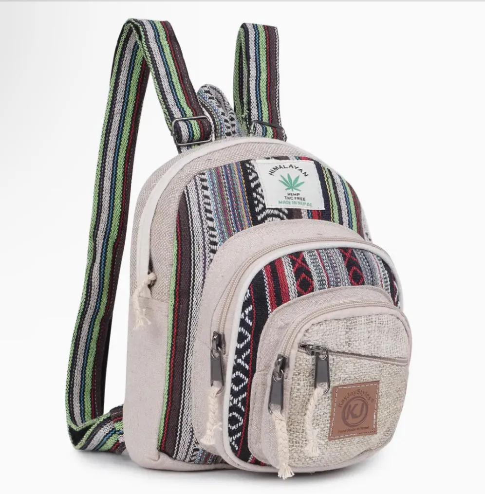 Handmade Lightweight Hemp Mini Backpack