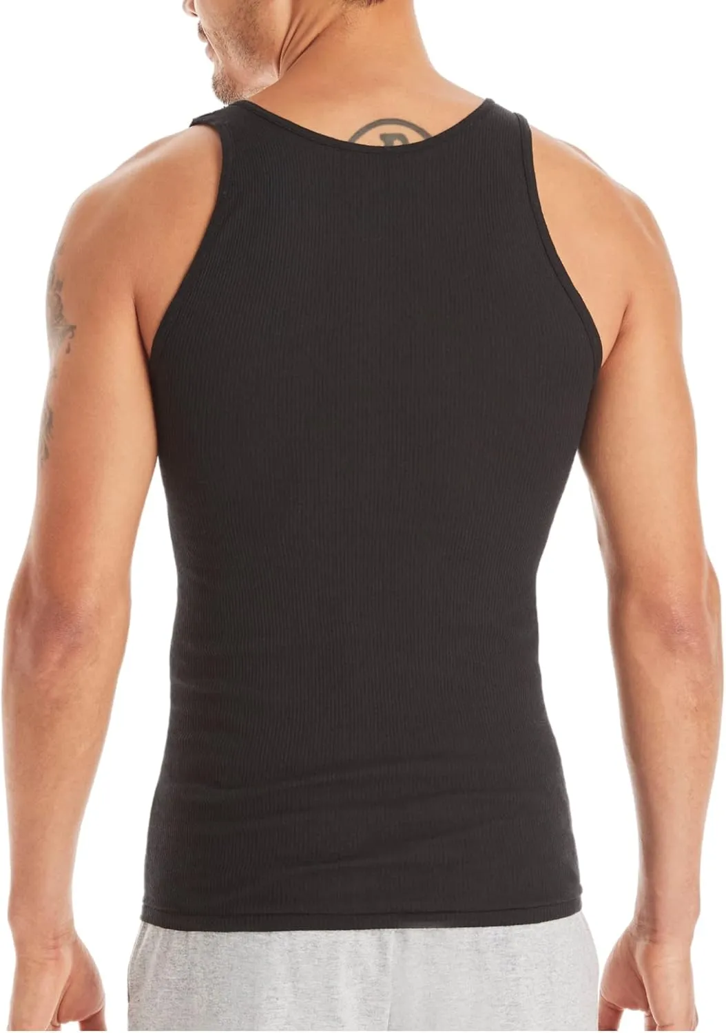 Hanes Men's Lightweight Cotton Moisture-Wicking Tank Undershirts (6 Pack)